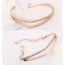 Fashion Rose Gold+white Round Shape Diamond Decorated Hollow Out Design Bracelet