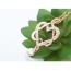 Fashion Rose Gold+white Double Heart Shape Pendant Decorated Hollow Out Design Necklace