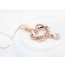 Fashion Rose Gold +black Double Heart Shape Pendant Decorated Hollow Out Design Necklace
