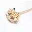 Fashion Champagne+pink Round Shape Diamond Decorated Whirligig Shape Design Necklace