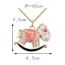 Fashion Champagne+pink Round Shape Diamond Decorated Whirligig Shape Design Necklace