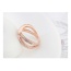Fashion Rose Gold+white Round Shape Diamond Decorated Cross Design Simple Ring