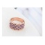 Fashion Rose Gold+purple Big Round Diamond Decorated Color Matching Design Ring