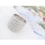 Fashion White Big Round Diamond Decorated Color Matching Design Ring
