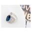 Fashion Blue Oval Shape Diamond Decorated Irregular Shape Design Ring