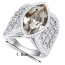 Fashion White Oval Shape Diamond Decorated Irregular Shape Design Ring