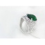 Fashion Green Round Shape Diamond Decorated Irregular Shape Design Ring