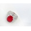 Fashion Red Round Shape Diamond Decorated Irregular Shape Design Ring