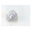 Fashion White Round Shape Diamond Decorated Irregular Shape Design Ring