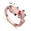 Fashion Rose Gold+white Oval Shape Diamond Decorated Goldfish Shape Design Ring