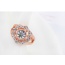 Fashion Rose Gold+white Big Round Diamond Decorated Hollow Out Flower Design Ring