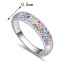 Fashion White Round Diamond Decorated Color Matching Design Ring