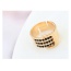 Fashion Black Diamond Decorated Buckle Shape Design Ring