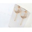 Fashion Rose Gold Round Shape Diamond Decorated Simple Pure Color Earrings