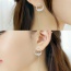 Fashion Rose Gold Round Shape Diamond Decorated Simple Pure Color Earrings