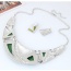 Trendy Green Pure Color Decorated Irregular Shape Jewelry Sets