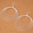 Trendy Silver Color Circles Decorated Multi-layer Pure Color Earrings