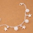 Fashion Silvercolor Star Shape Pendant Decorated Pure Color Bracelet