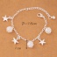 Fashion Silvercolor Star Shape Pendant Decorated Pure Color Bracelet