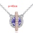 Fashion Blue Round Shape Diamond Decorated Color Matching Necklace