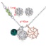 Fashion Multi-color Snowflake Pendant Decorated Color Matching Jewelry Sets