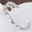 Fashion Silver Color Twist Shape Decorated Pure Color Opening Bracelet