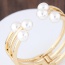 Fashion Gold Color Pearls Decorated Multi-layer Pure Color Opening Bracelet