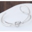 Fashion Silver Color Bowknot Shape Decorated Pure Color Opening Bracelet