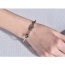 Fashion White+green Eye Shape Decorated Color Matching Simple Bracelet