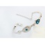 Fashion White+dark Blue Eye Shape Decorated Color Matching Simple Bracelet
