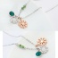 Fashion Dark Green Snowflake Pendant Decorated Color Matching Jewelry Sets