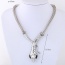 Personality Silver Color Snake Shape Decorated Pure Color Simple Necklace