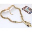 Personality Gold Color Snake Shape Decorated Pure Color Simple Necklace