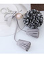 Elegant Gray Tassel&bowknot Pendant Decorated Simple Key Ring