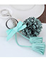Elegant Blue Tassel&bowknot Pendant Decorated Simple Key Ring