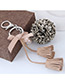 Elegant Beige Tassel&bowknot Pendant Decorated Simple Key Ring