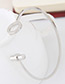 Fashion Silver Color Round Shaop Decorated Simple Pure Color Opening Bracelet