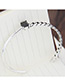 Fashion Silver Color Square Shape Diamond Decorated Simple Opening Bracelet