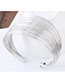 Fashion Silver Color Pure Color Decorated Multilayer Opening Bracelet