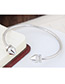 Fashion Silver Color Circular Cone Shape Decorated Simple Pue Color Opening Bracelet