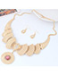 Fashion Gold Color+red Bowknot Shape Decorated Pure Color Simple Jewelry Sets