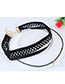 Trendy Black Pearl Decorated Pure Color Multi-layer Lace Necklace