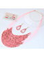 Bohemia Pink Round Shape Decorated Simple Multilayer Jewelry Sets