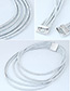 Elegant Silver Color Pure Color Decorated Multiayer Short Chain Necklace
