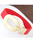 Personality Red Buckle Shape Decorated Simple Pure Color Bracelet