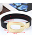 Personality Red Buckle Shape Decorated Simple Pure Color Bracelet