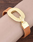 Personality Brown Buckle Shape Decorated Simple Pure Color Bracelet