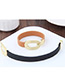 Personality Brown Buckle Shape Decorated Simple Pure Color Bracelet