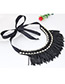 Fashion Black Tassel Decorated Simple Pure Color Necklace