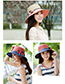 Elegant Gray+beige Flowers Decorated Color Matching Sunshade Beach Hat